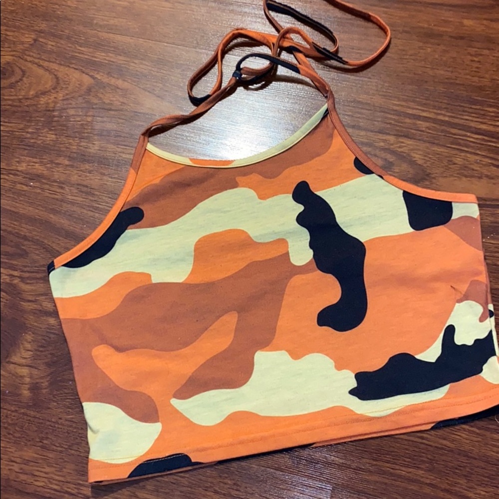 Orange camo top